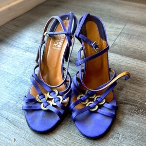 Vintage Versace Purple Strappy Heels